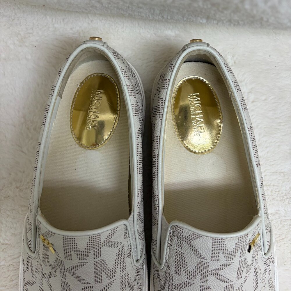 Womens Michael Kors Keaton Slip-on Sneakers White Sz 9 - Picture 6 of 11